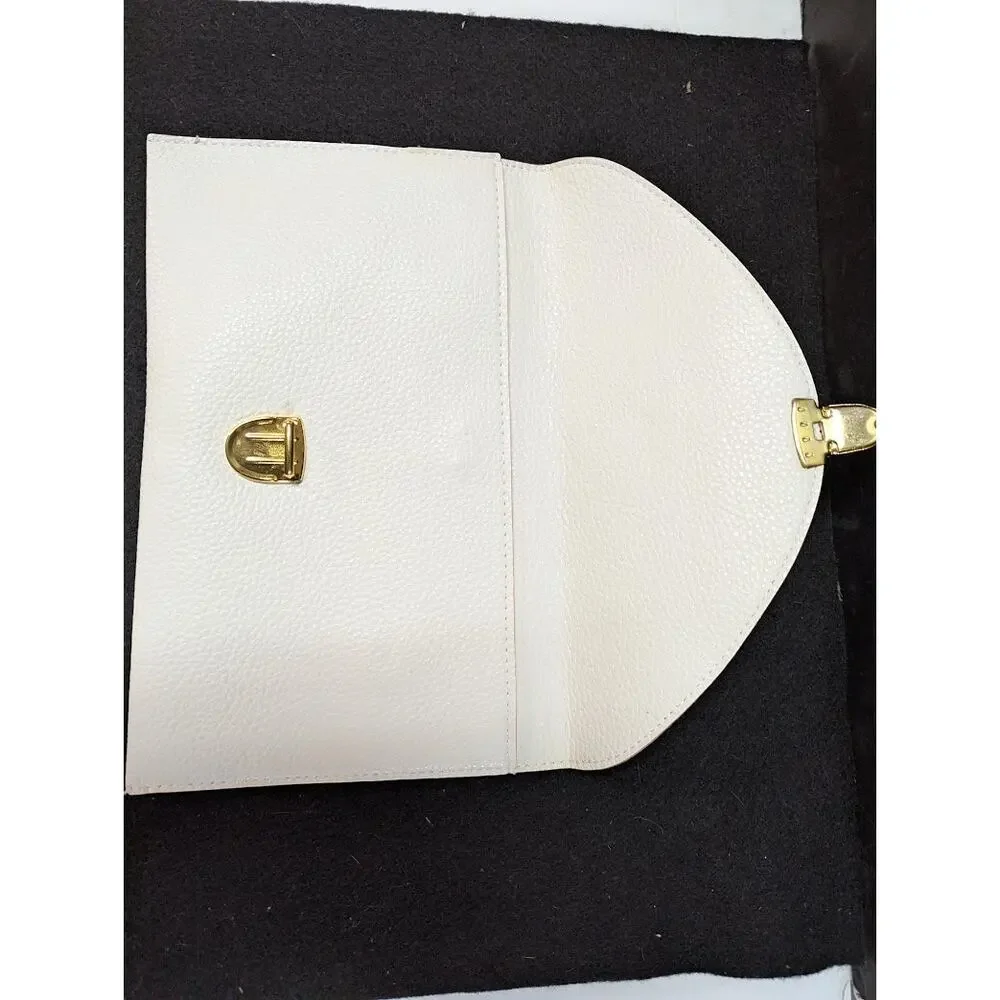 Vegan Pebbled Leather Conververtible Clutch Purse Shoulder Bag gold chain clasp